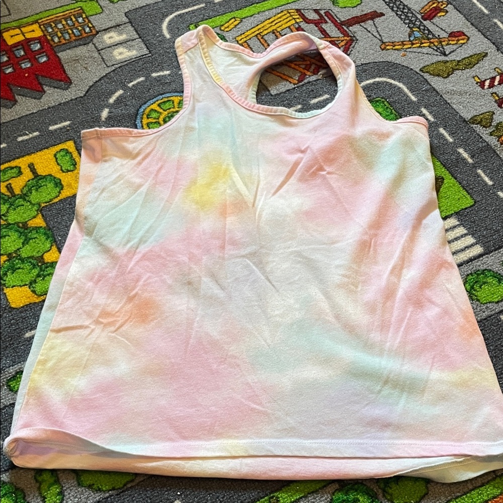 The Children's Place Pastel Tie-Dye Racerback Tank - White, Pink, Yellow, Blue